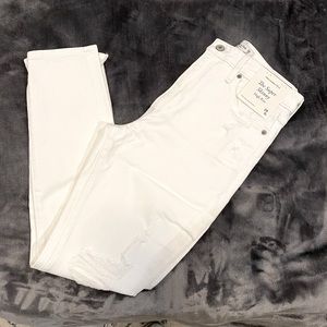 Abercrombie Super Skinny High Rise White Jeans